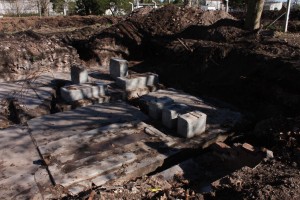 Imagen de la excavación realizada en la zona donde funcionó La Cacha